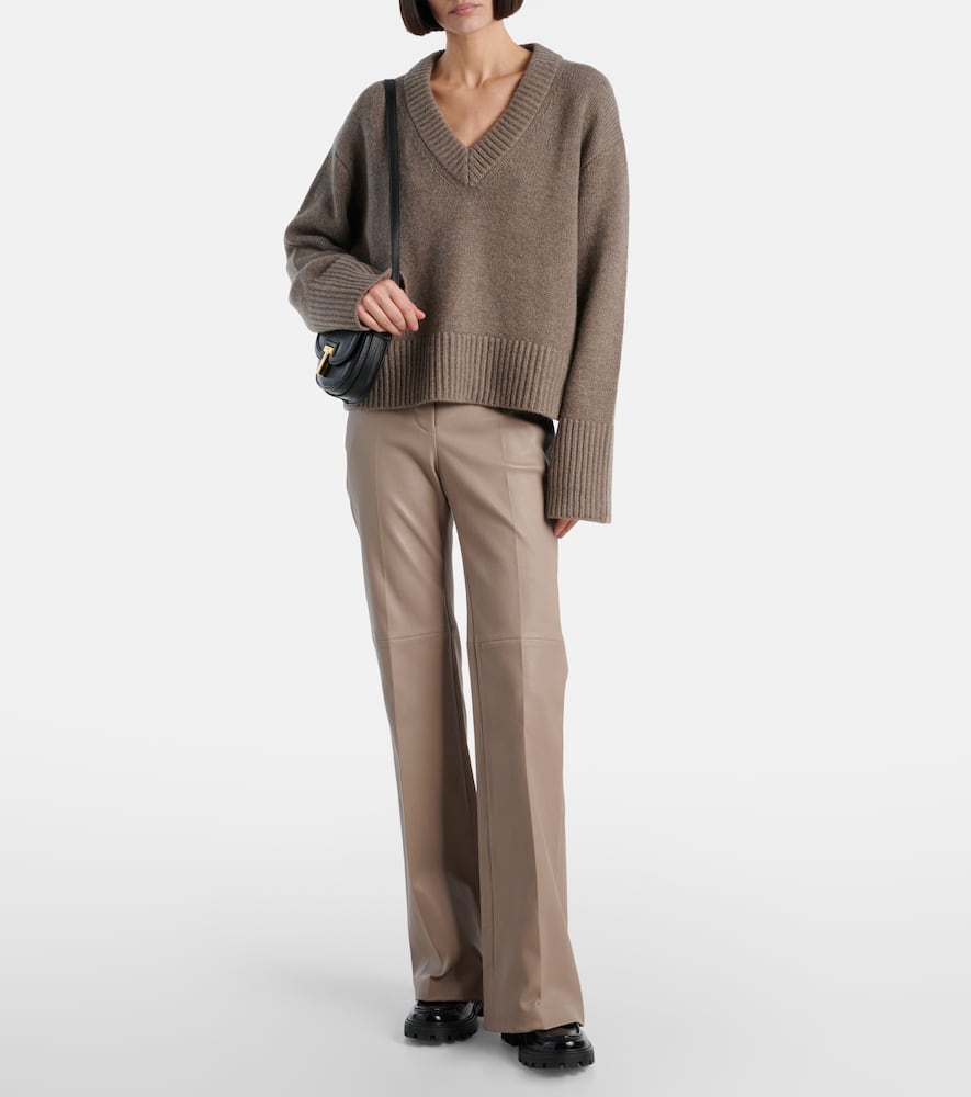 Tafira leather flared pants
