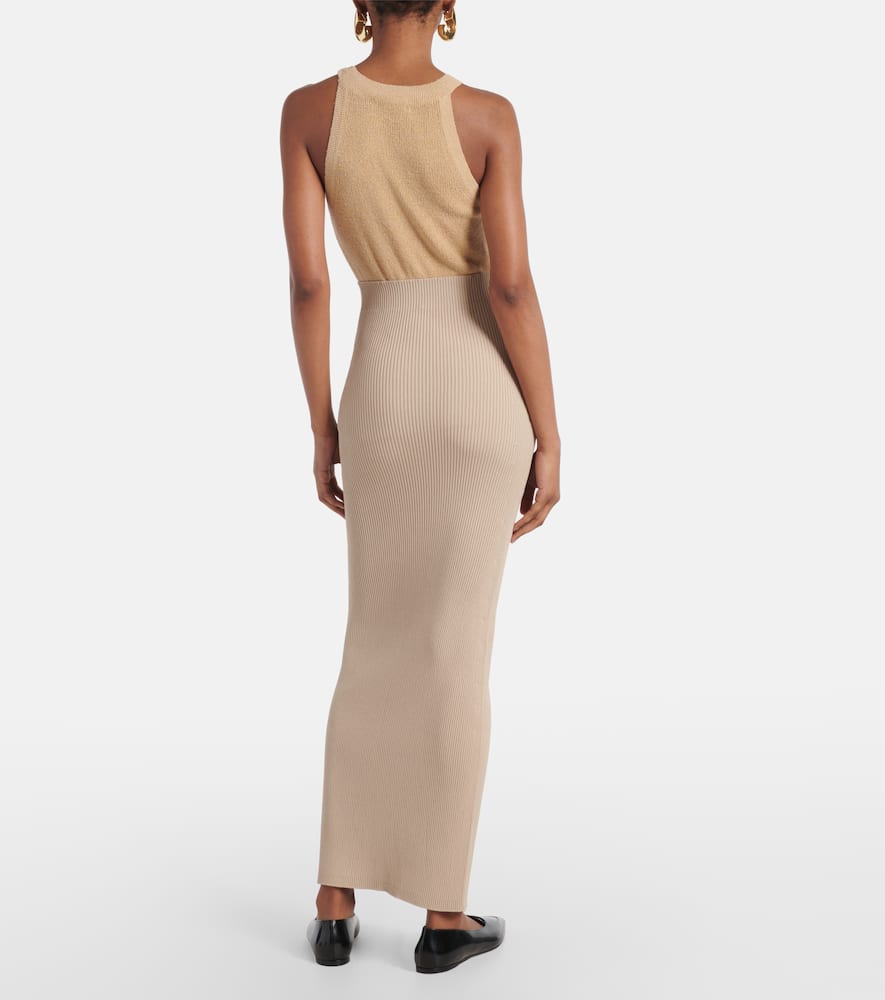 Aprile1234 high-rise crêpe maxi skirt