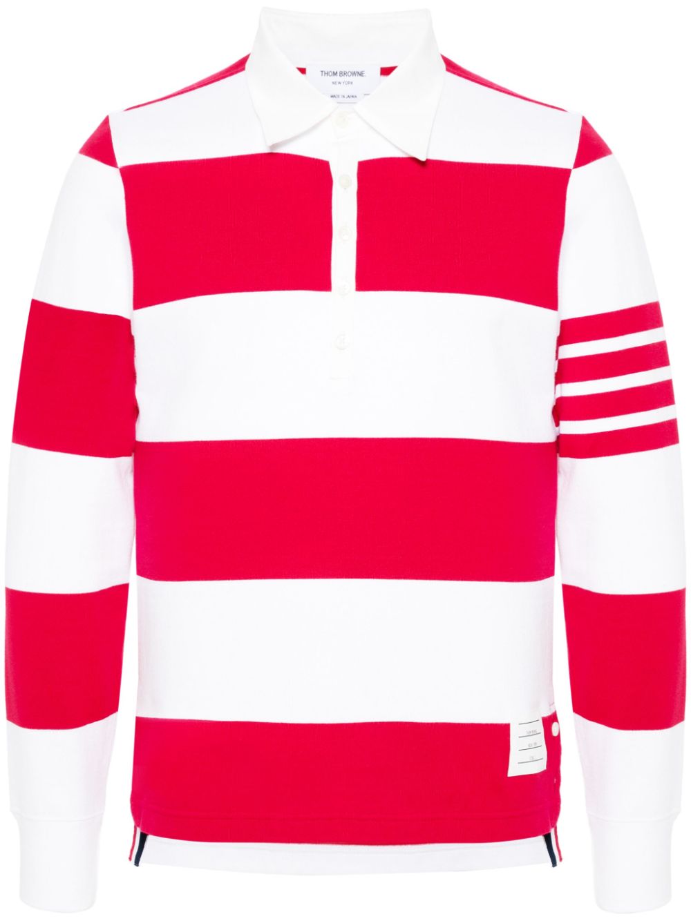 Striped knitted polo shirt - Red