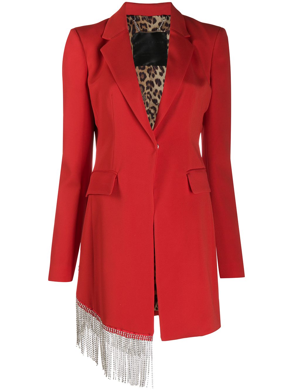 Crystal fringe blazer - Red