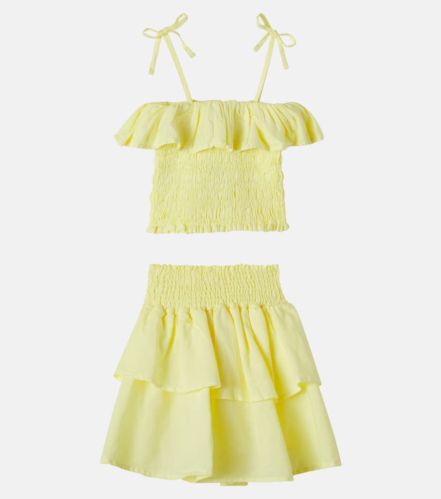 Bellis linen and cotton top and skirt set