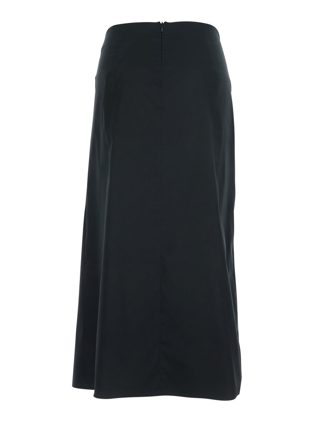 Stretch Cotton Blend with Bow Detail Skirt — Black