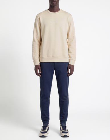 Man Sweatshirt Cream Size M Cotton, Polyester