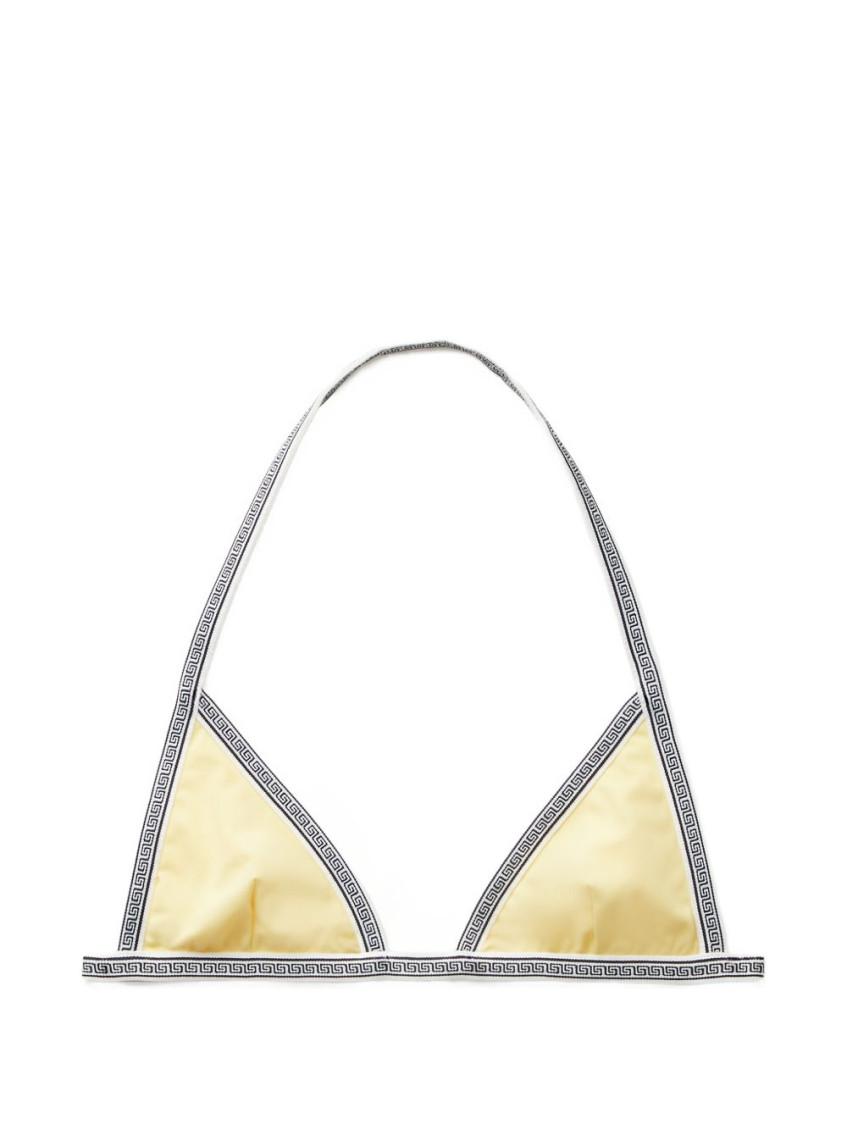 Versace - triangle halter swimsuit contrast trim nylon silk