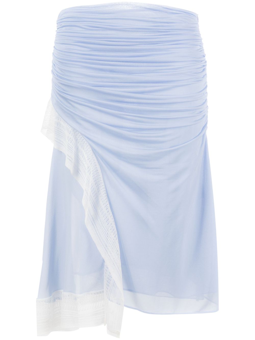 Disender Duo lace-trim midi skirt - Blue