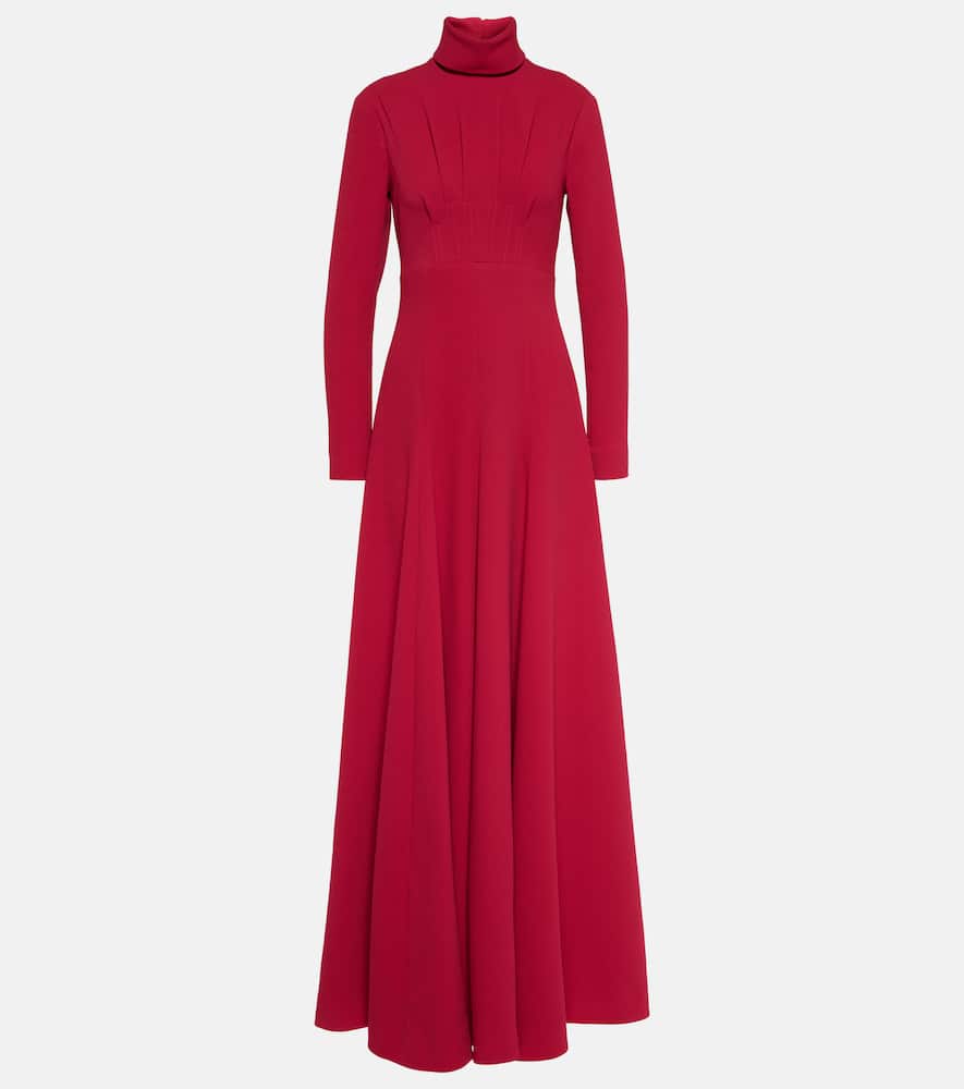 Oakley pleated crêpe maxi dress