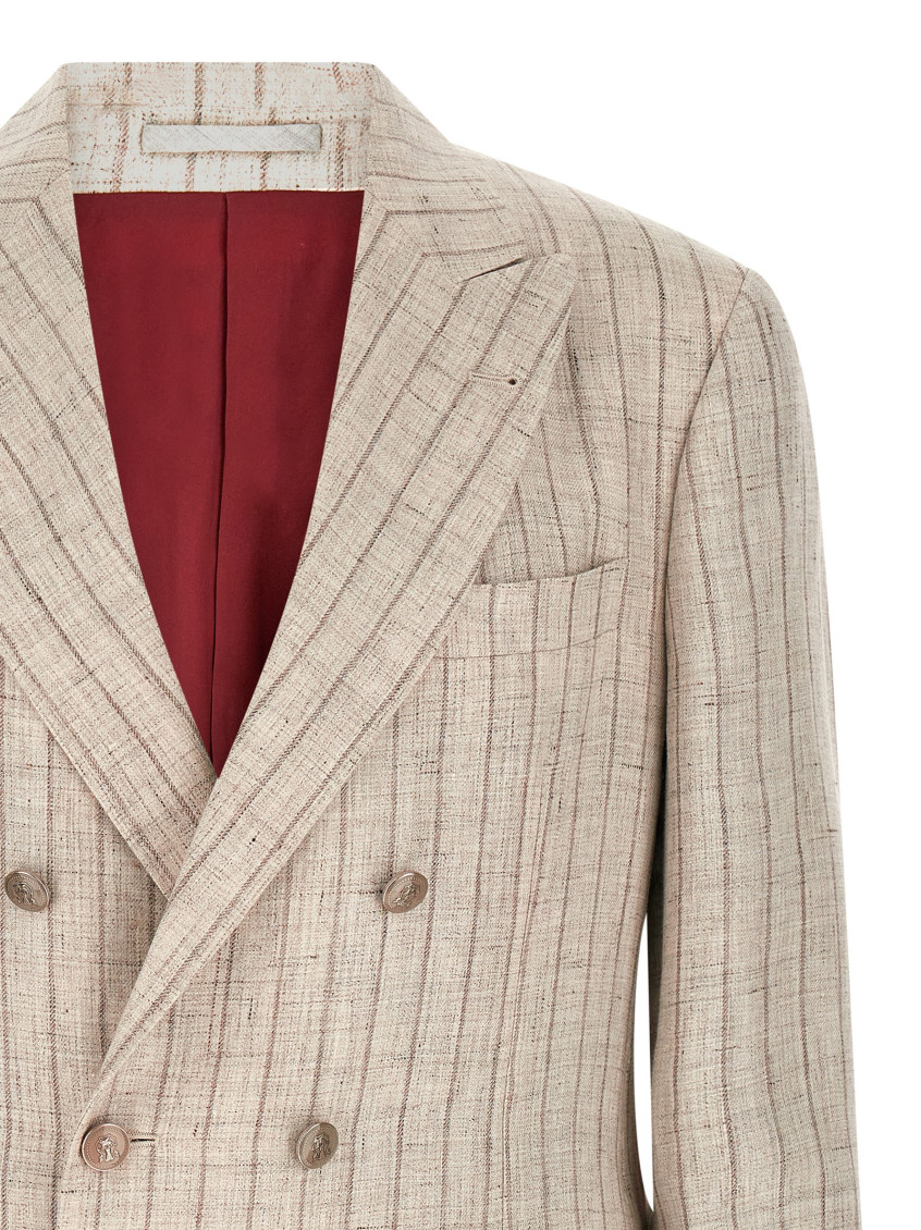 Brunello Cucinelli - pinstripe twill blazer double breasted design