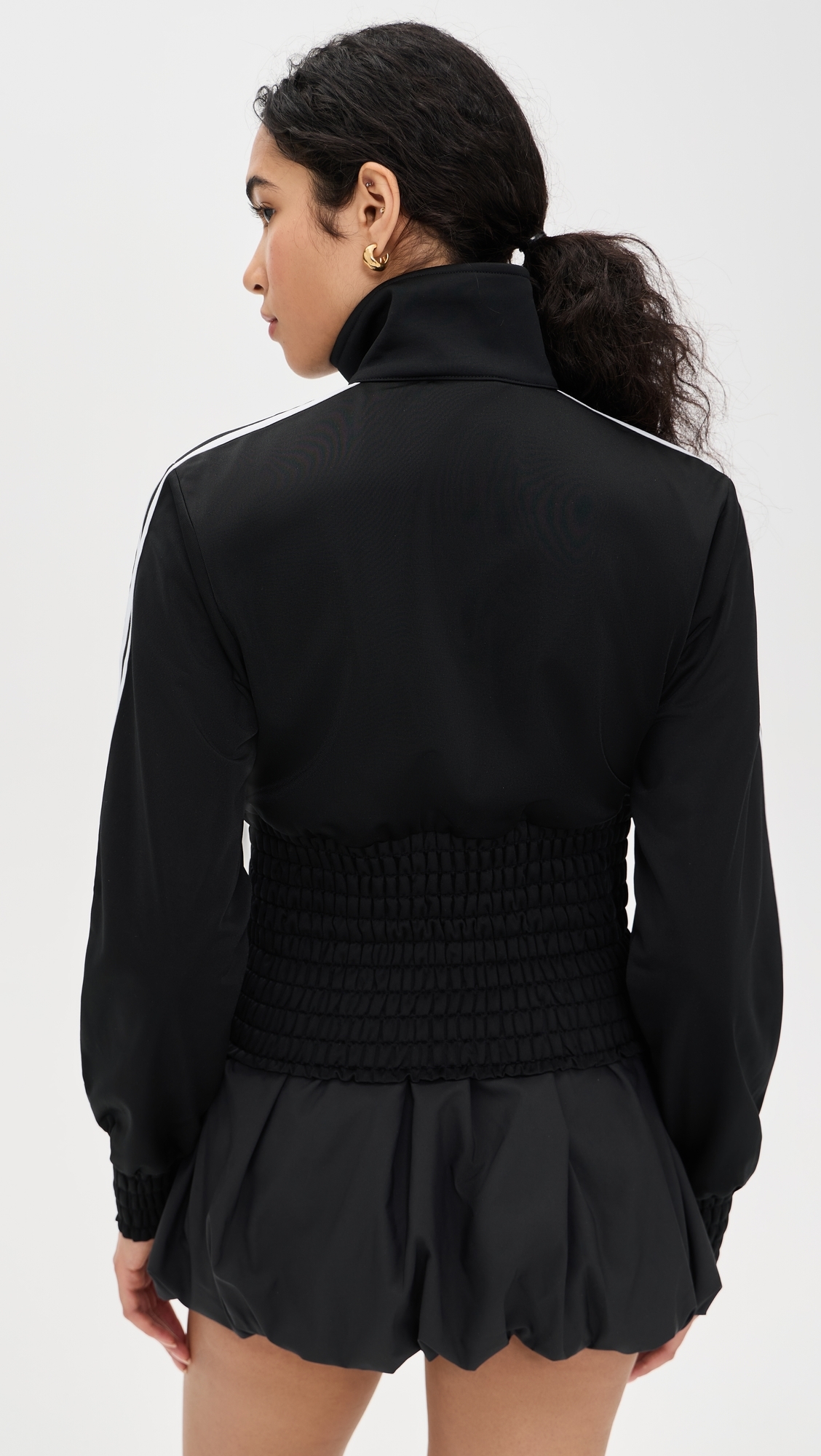 Smocked Firebird Track Top Black