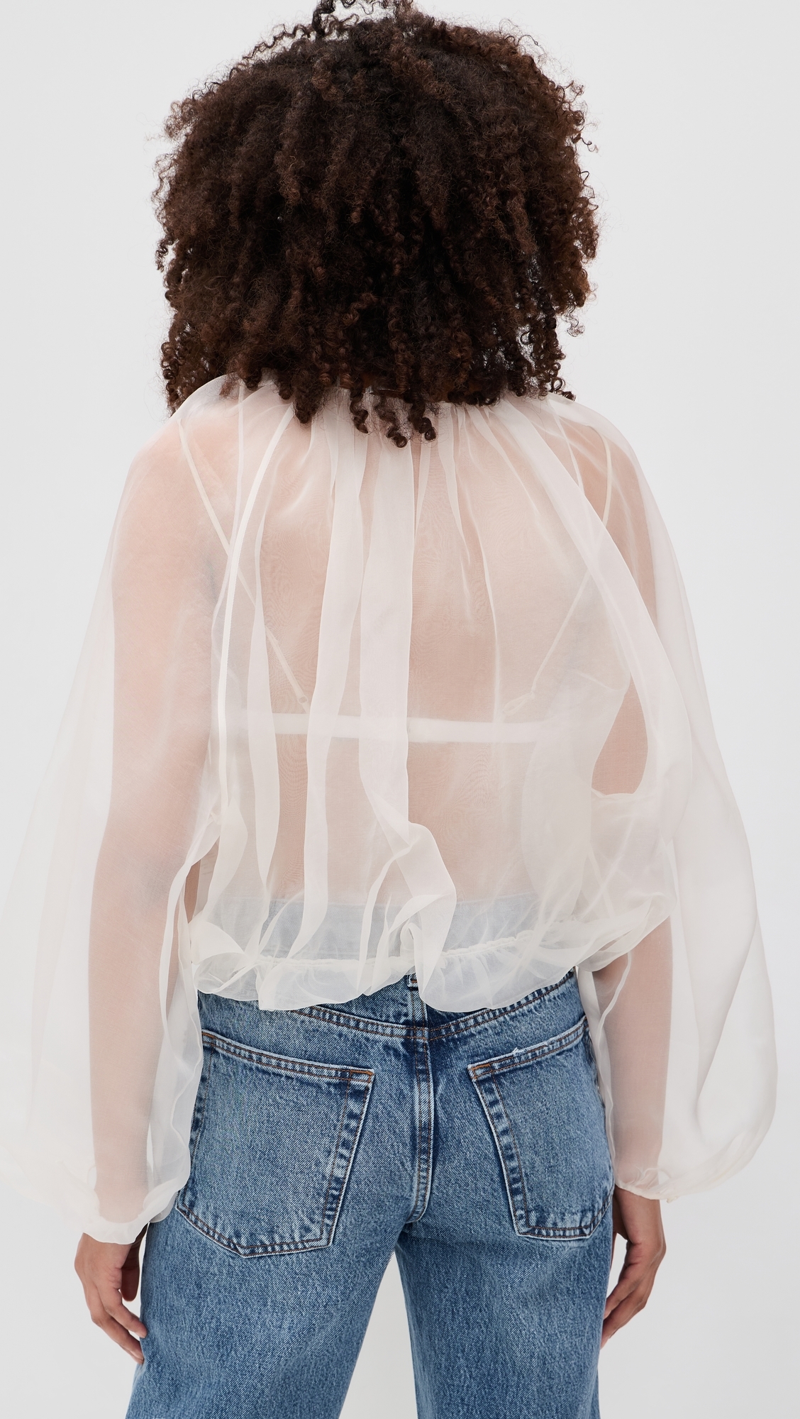 The Sheer Balloon Blouse Cream