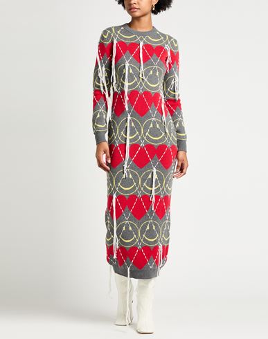 X Smiley World Woman Maxi dress Grey Size 4 Wool, Polyamide, Viscose, Cashmere