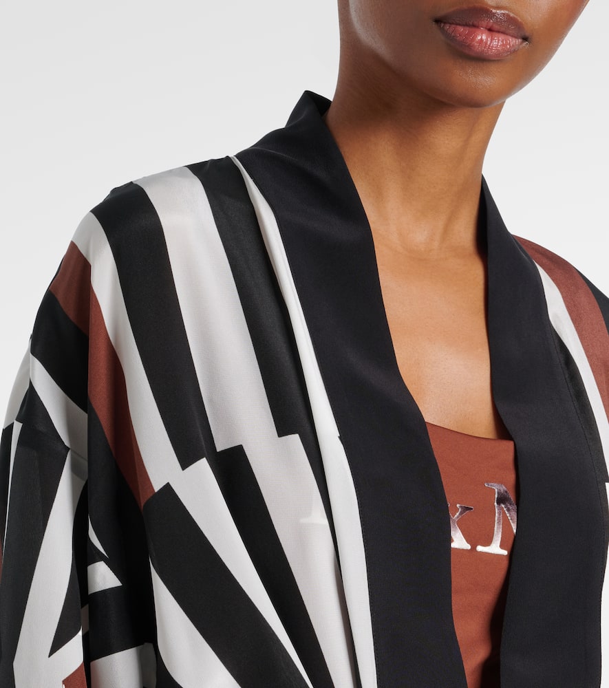 Ovatte striped beach cover-up