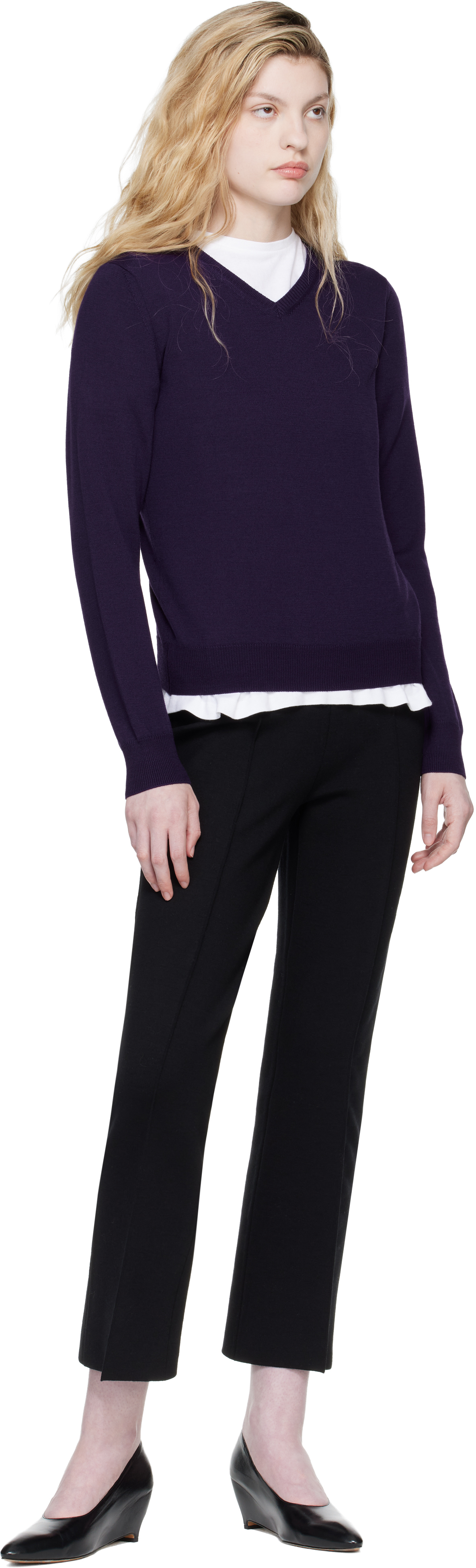 Black Merino Kick Trousers