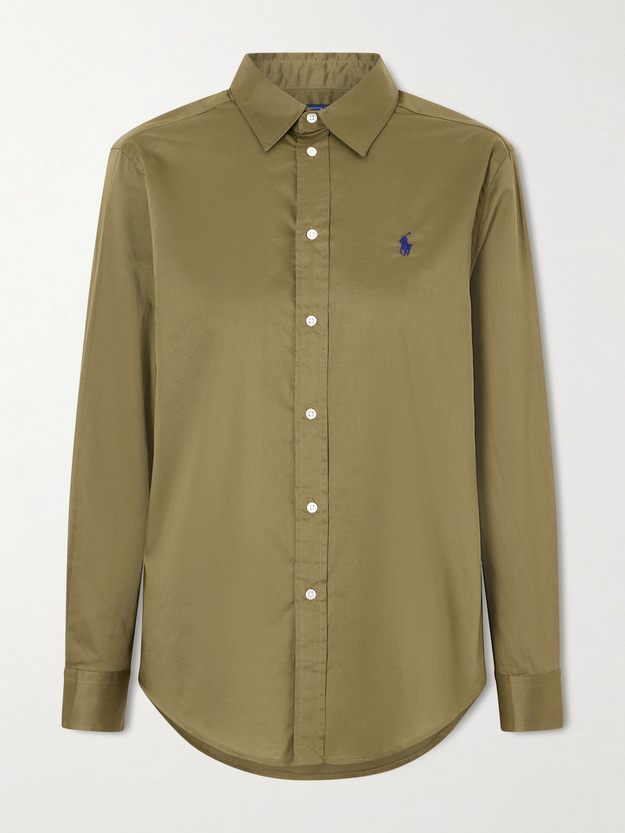 Embroidered Cotton Oxford Shirt - Green