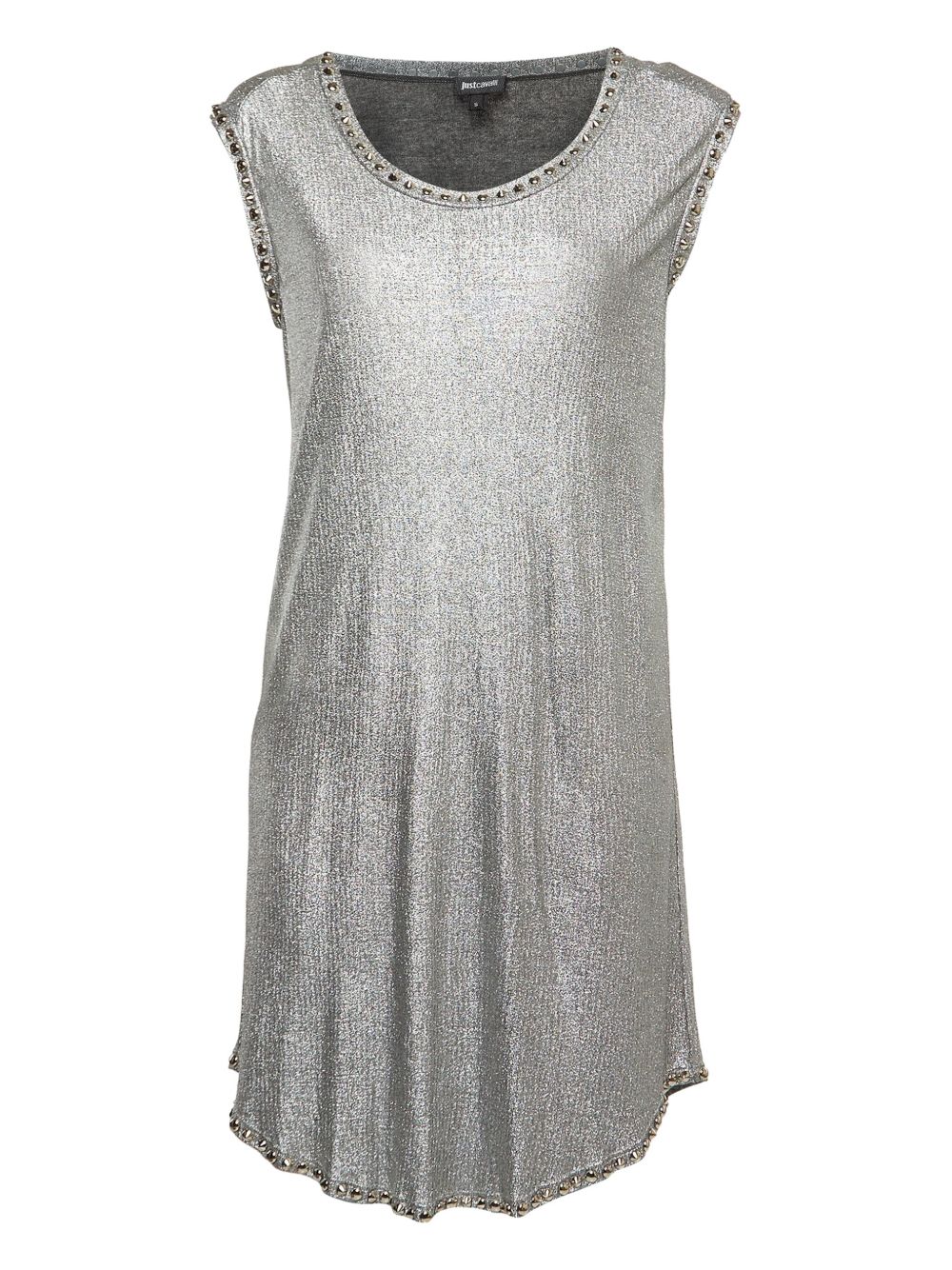 Metallic-effect midi dress - Silver