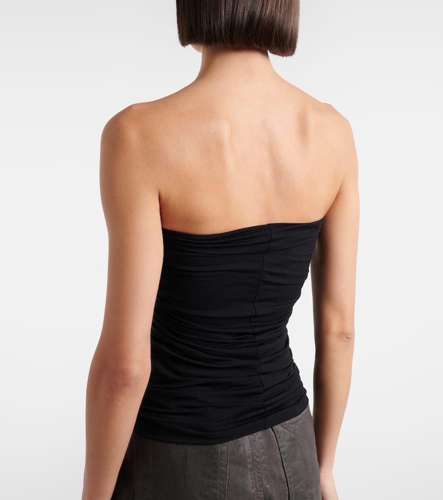 Cutout ruched strapless top