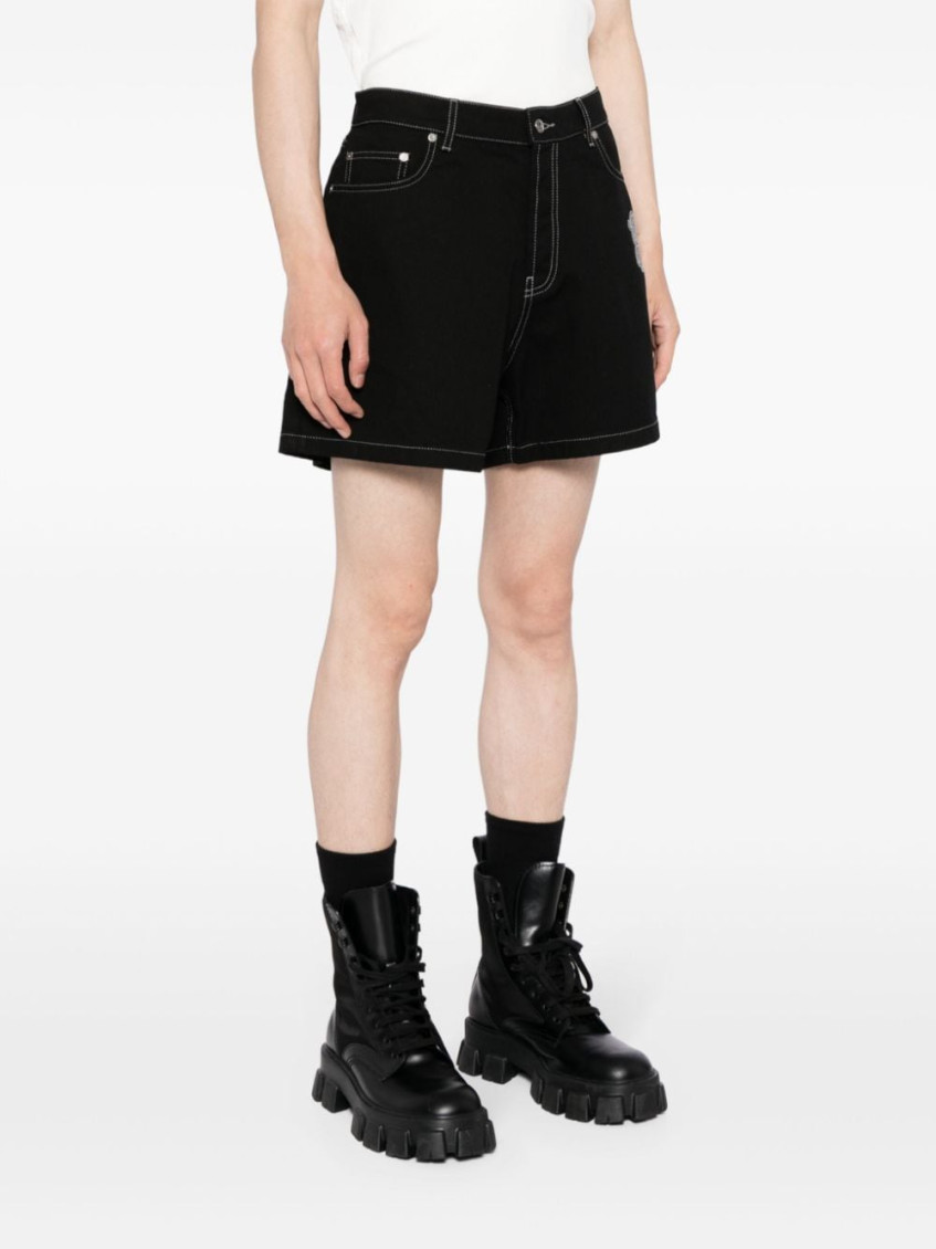 Black Cotton Short With Logo