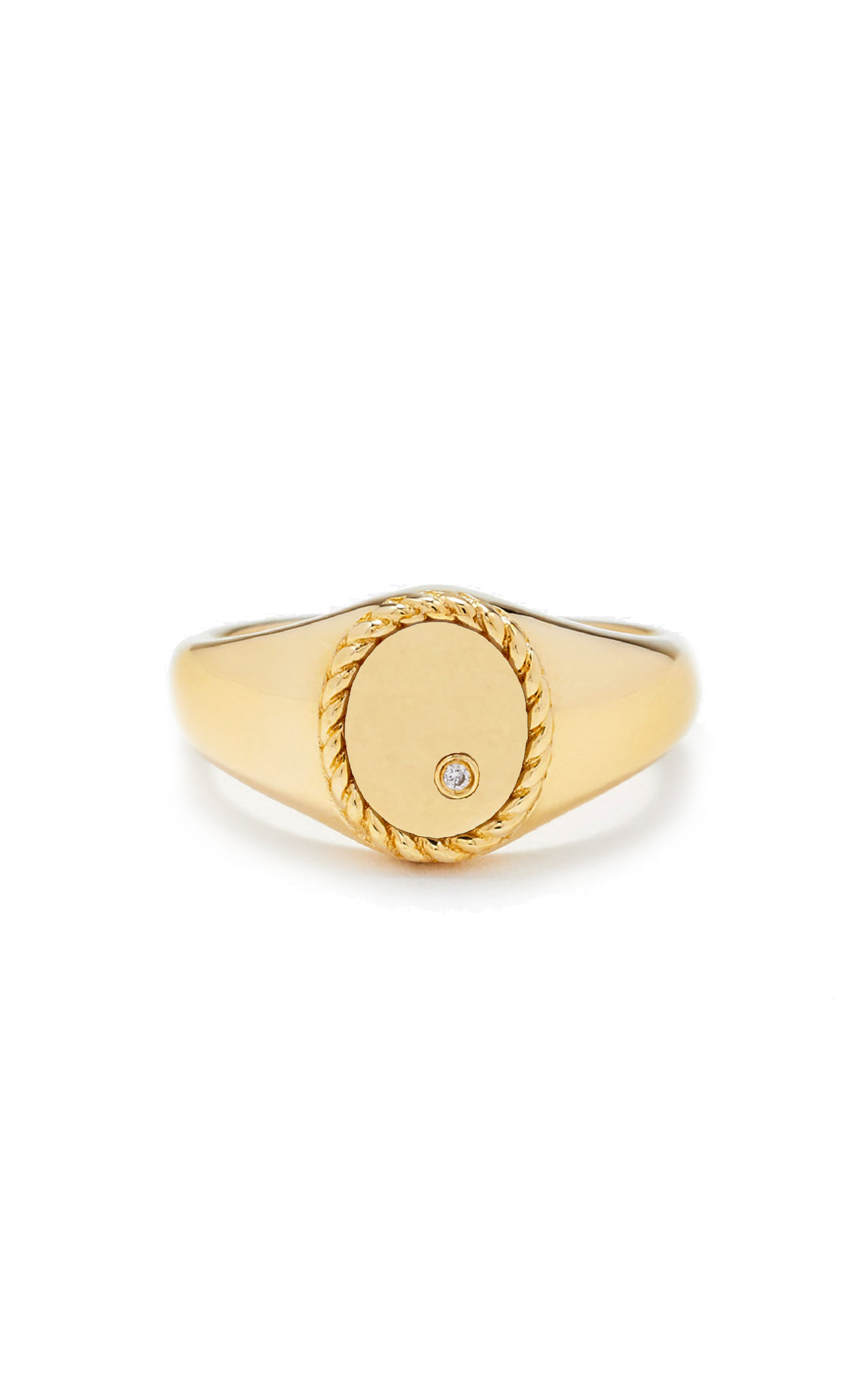 9K Yellow Gold Signet Diamond Ring