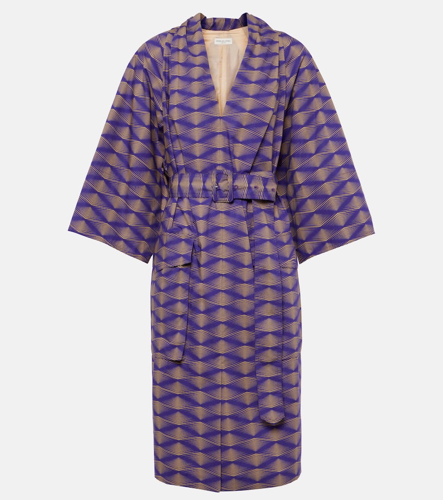 Printed cotton poplin minidress