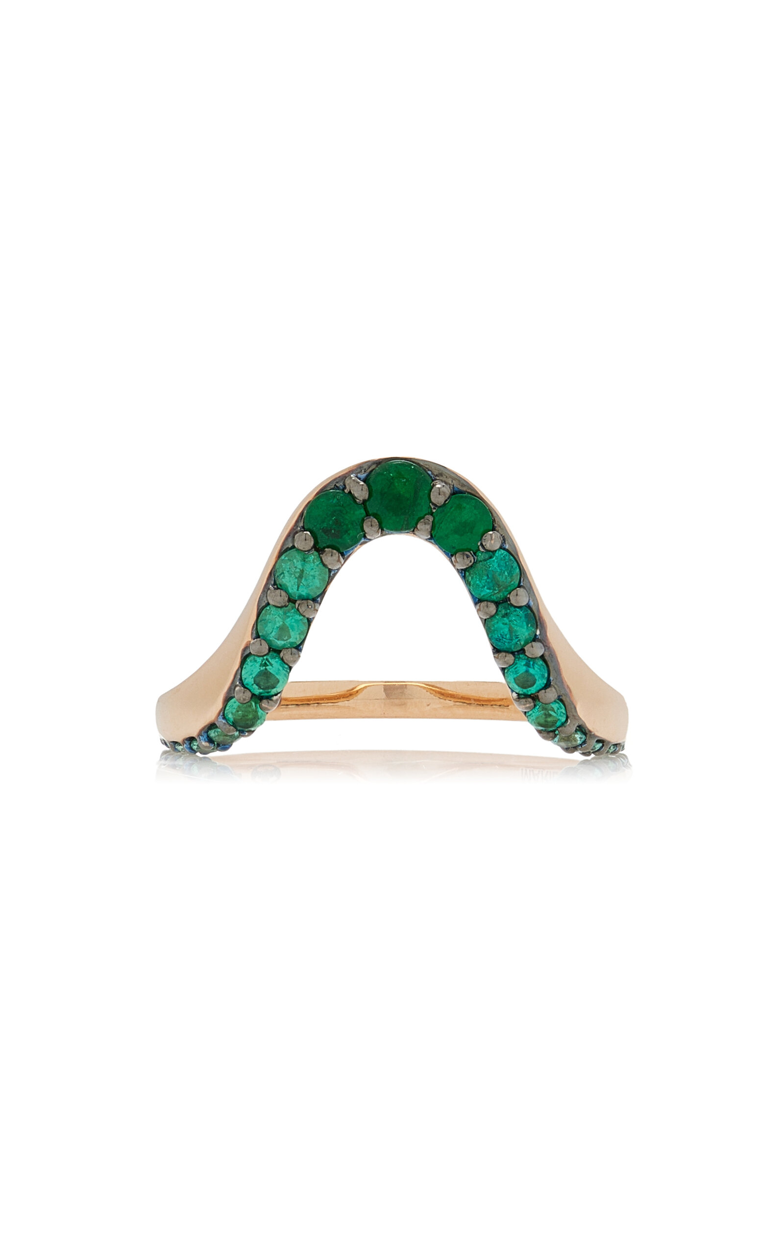 18K Rose Gold Emerald Ring