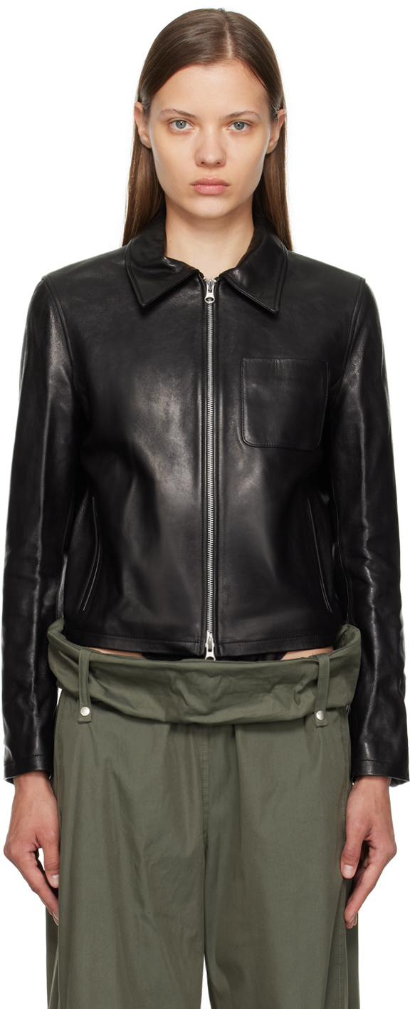 OPEN YY Black Classic Leather Jacket