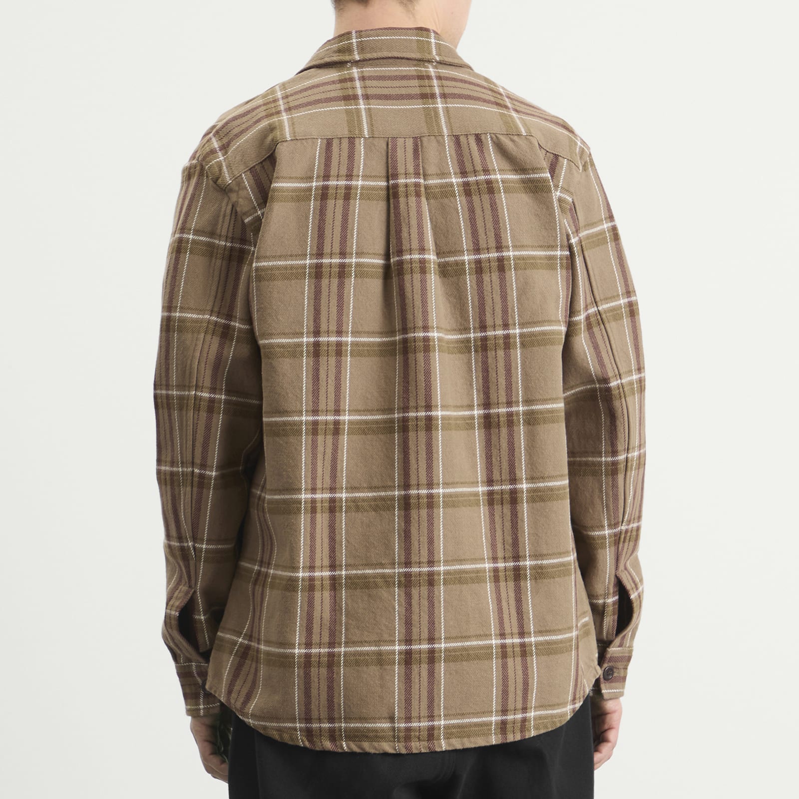 Men's Hjalmer Heavy Twill Check Overshirt Walnut