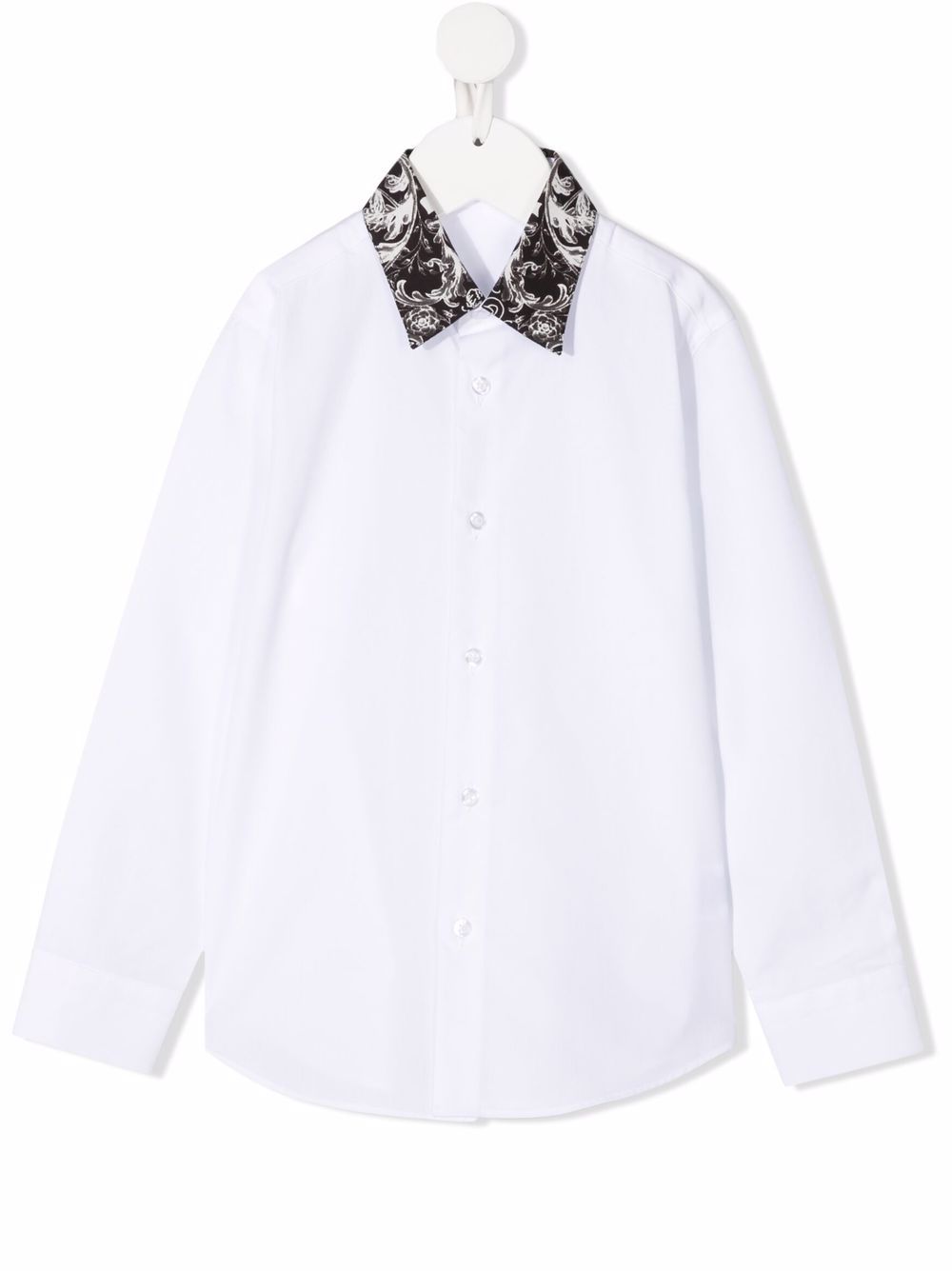 New Baroque contrast-collar shirt - White