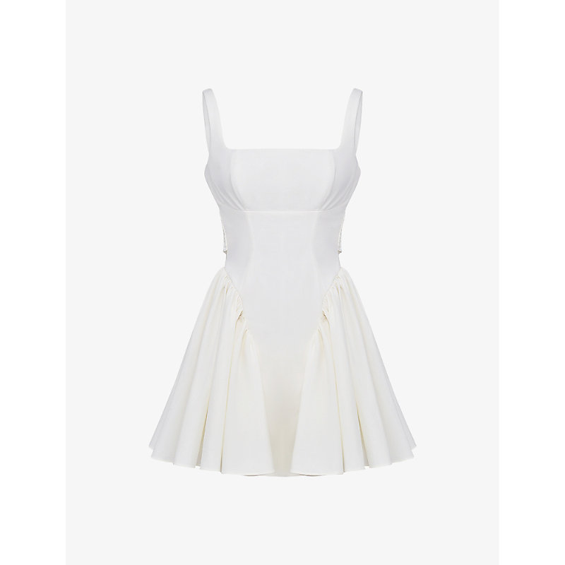 Womens Ivory Florianne Corseted Cotton-blend Mini Dress