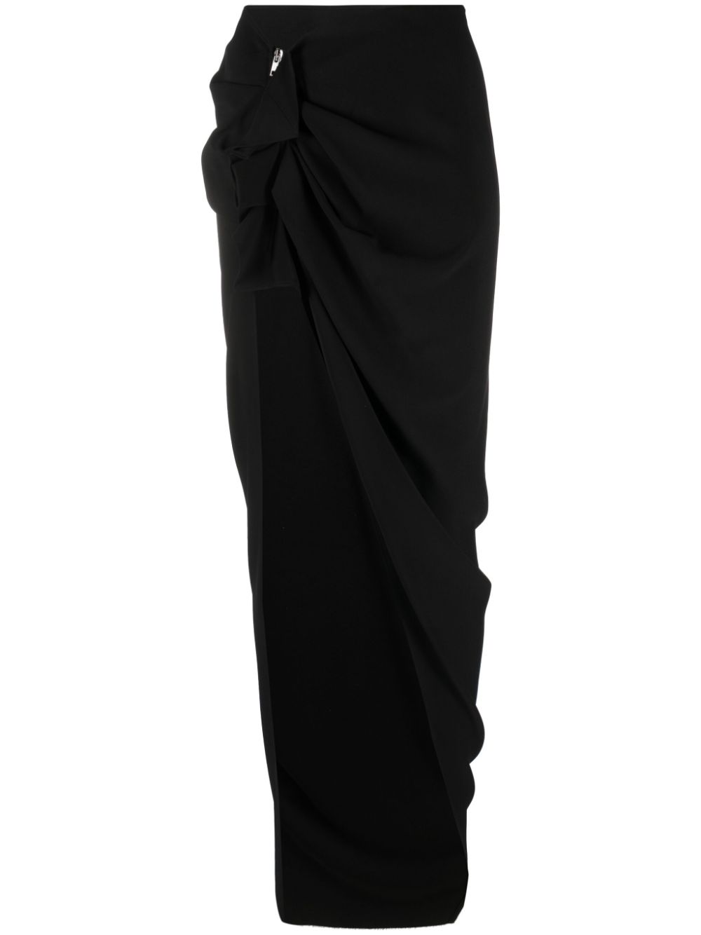 Asymmetric high-waist skirt - Black