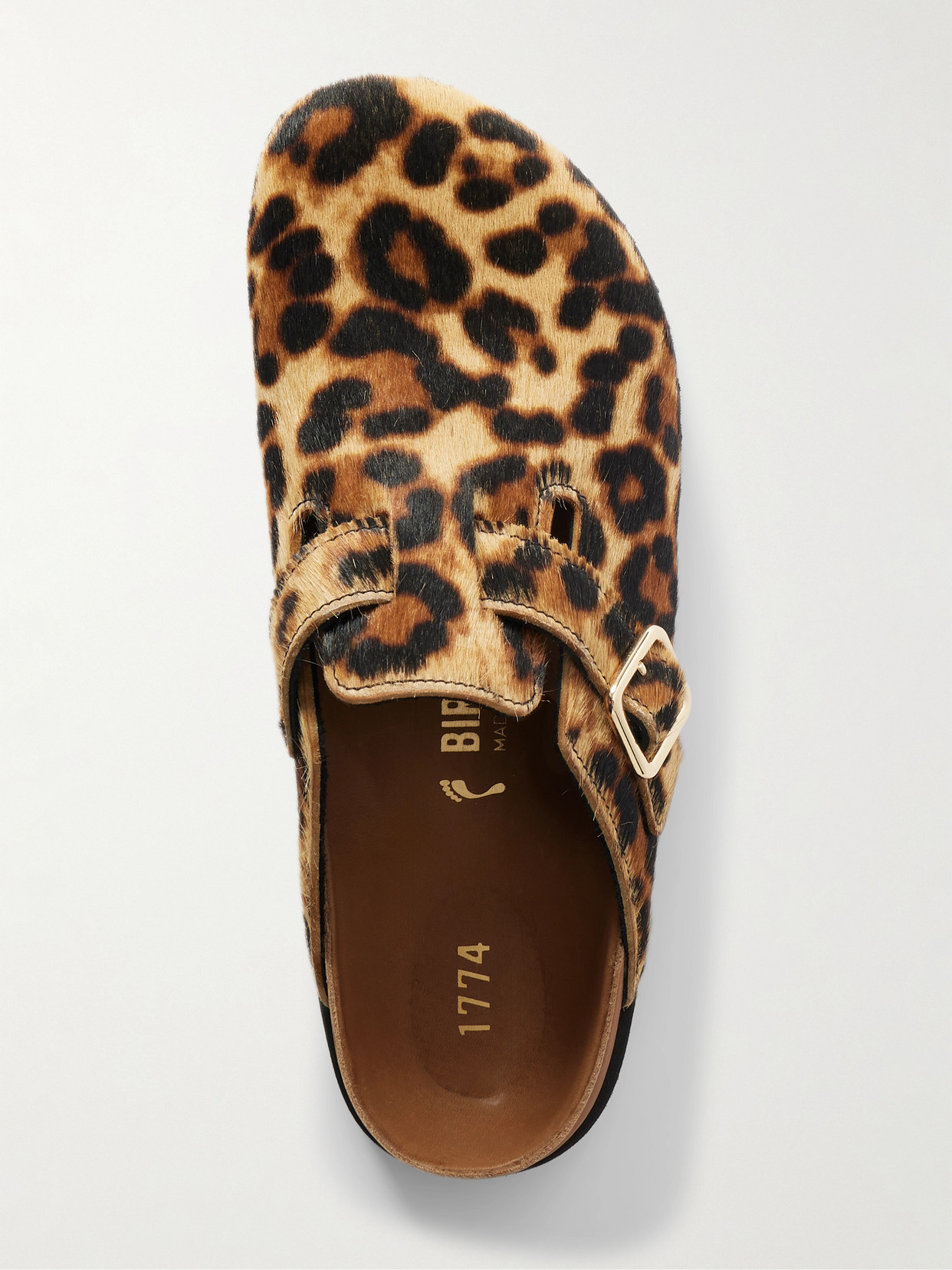 1774 - Boston Calf Hair Clogs - Leopard print