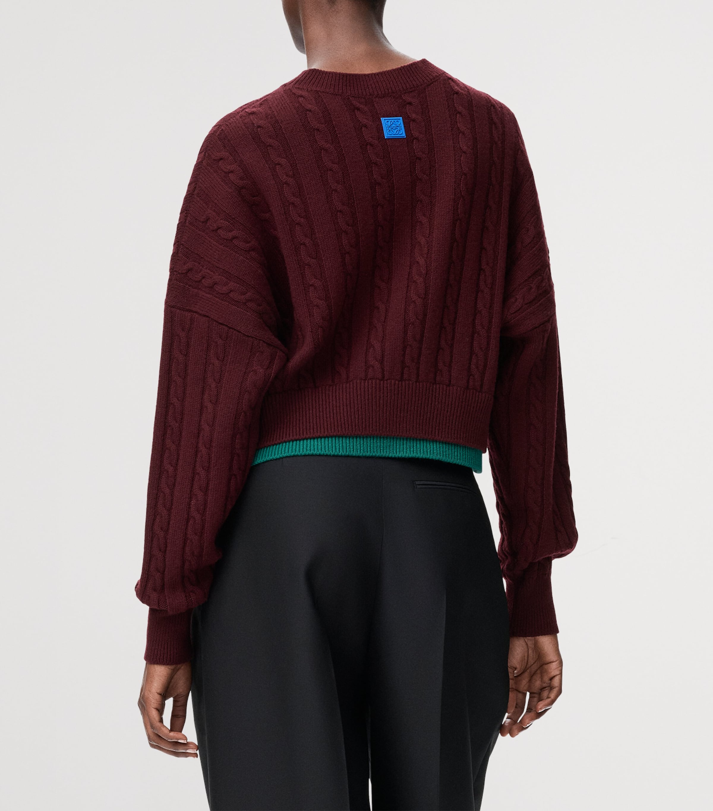 Wool Colour-Block Layered-Effect Sweater