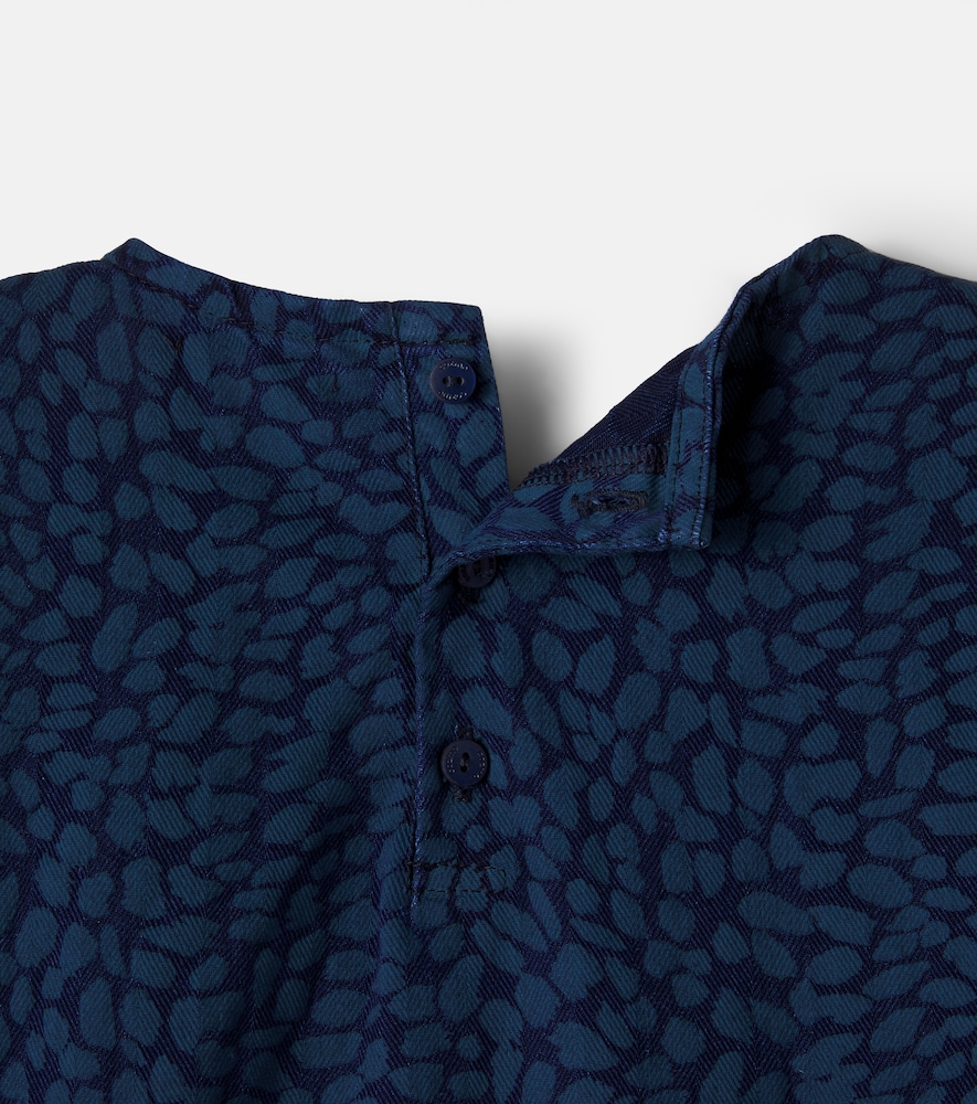 London printed denim dress