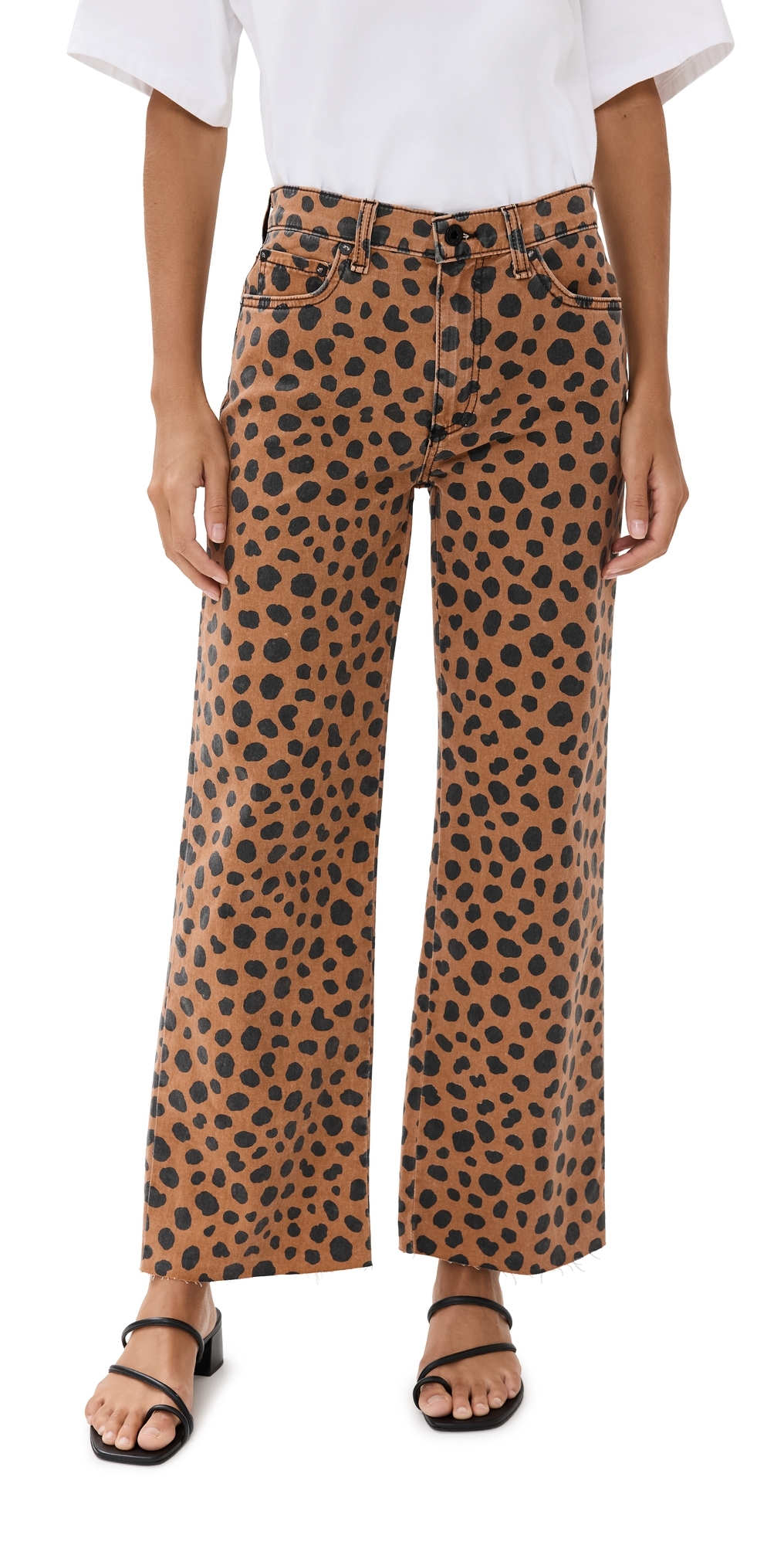 Crop Wide Leg Pants Cheetah