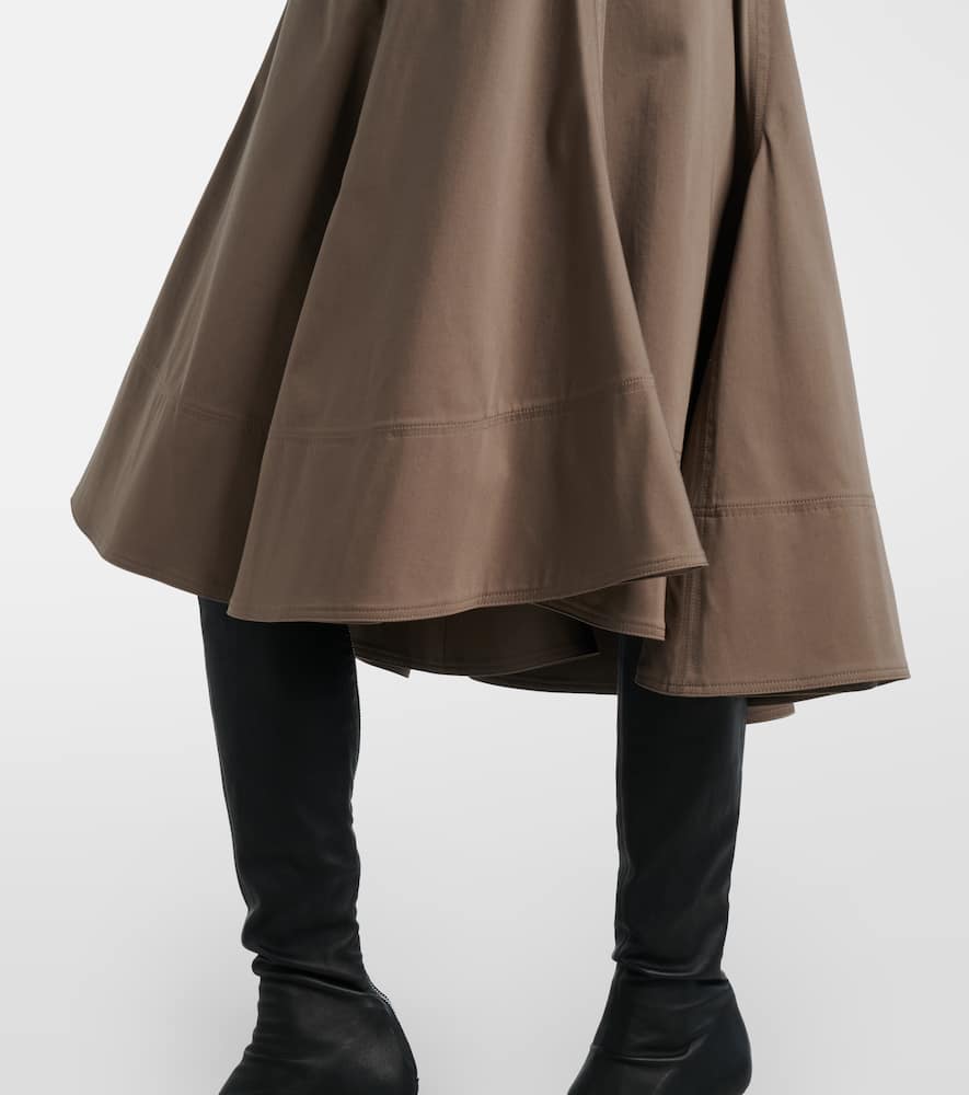 Janan cotton-blend sateen midi skirt