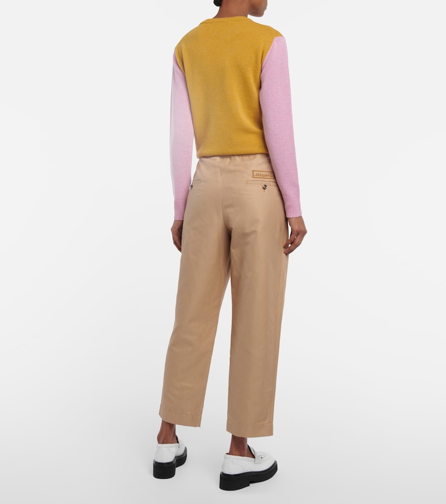 Cropped high-rise straight pants