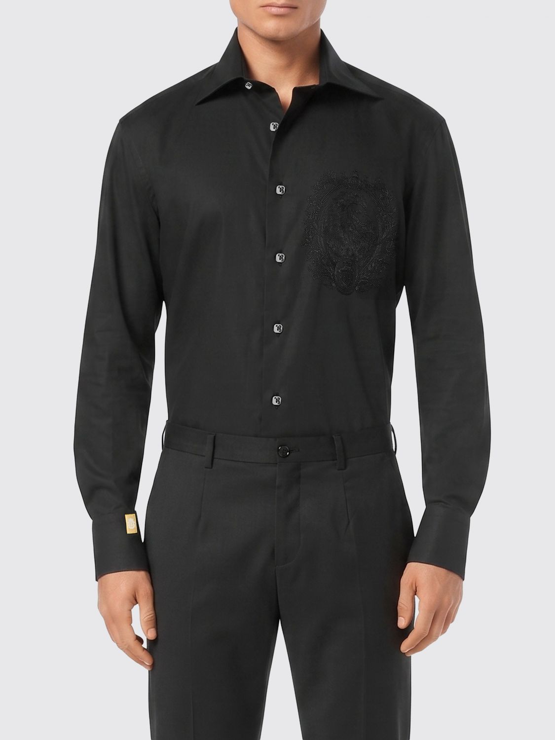 Lion-embroidered shirt - White