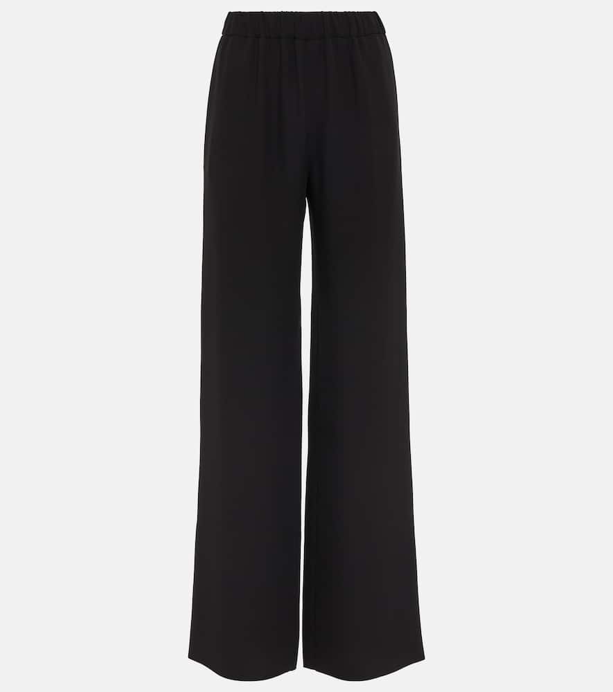 Mid-rise silk wide-leg pants