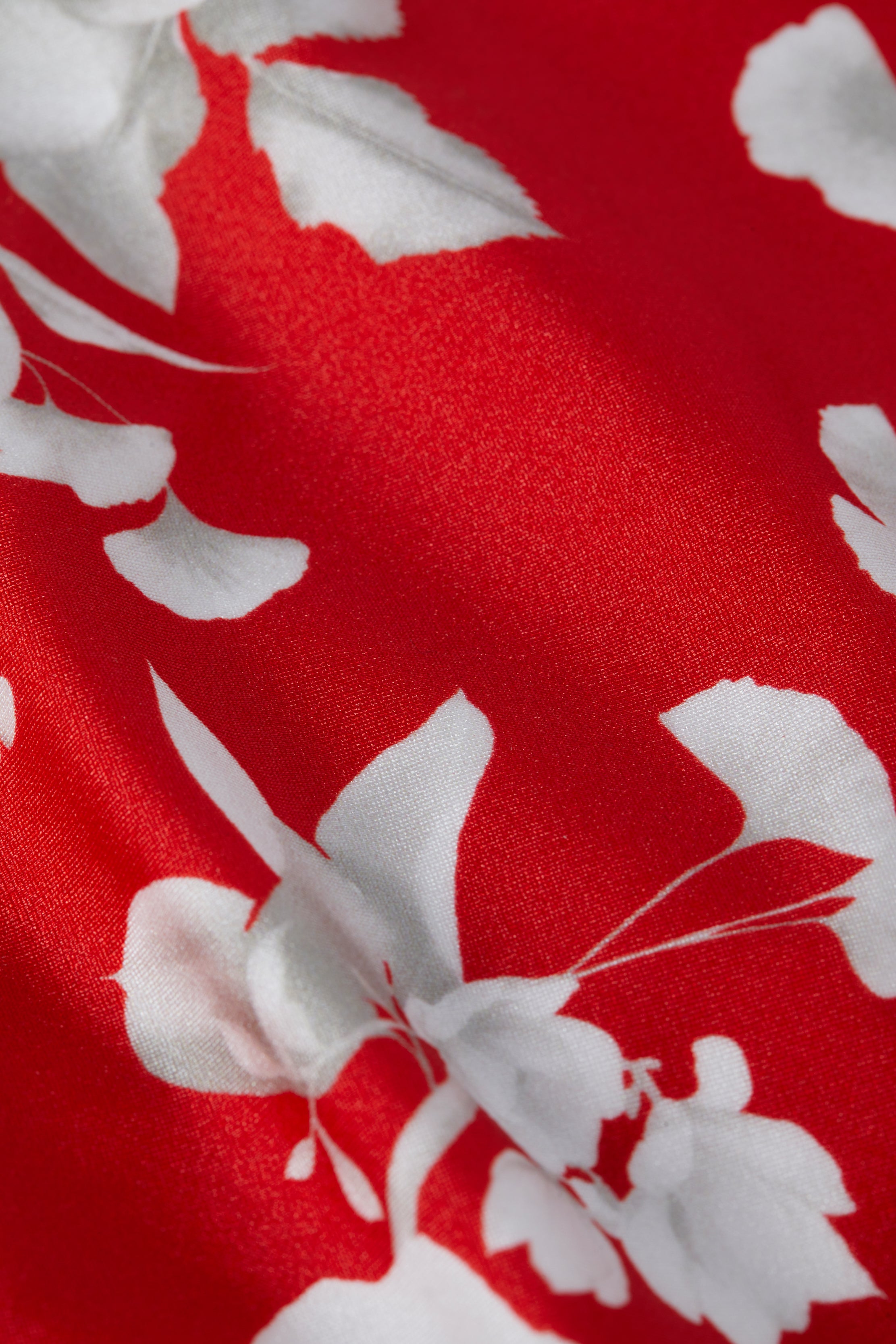 Ellen Skirt Bikini Bottom In Red/Ivory Ikebana