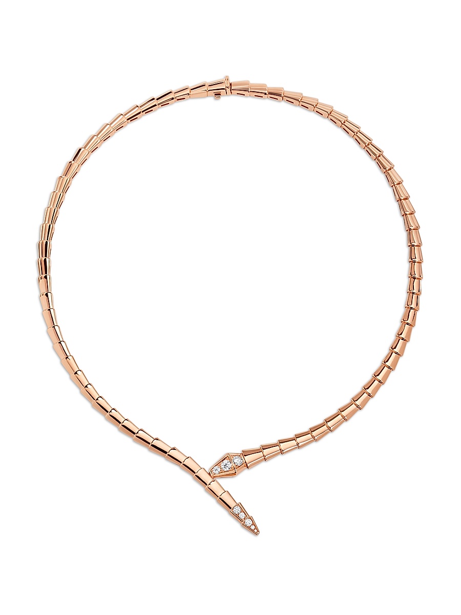 Women's Serpenti Viper 18K Rose Gold & Diamond Necklace - Rose Gold