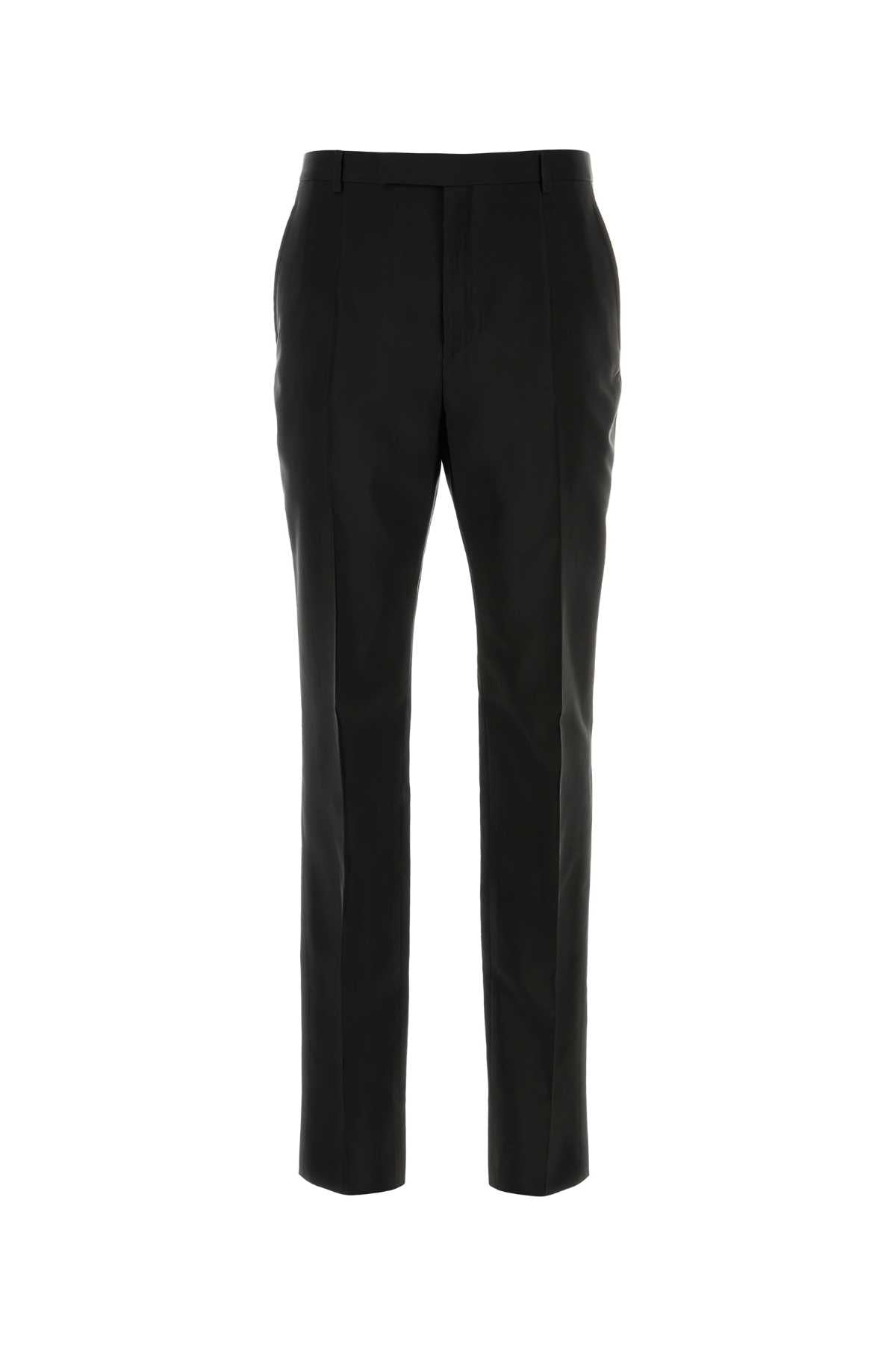 Faille Wool Trousers — Black