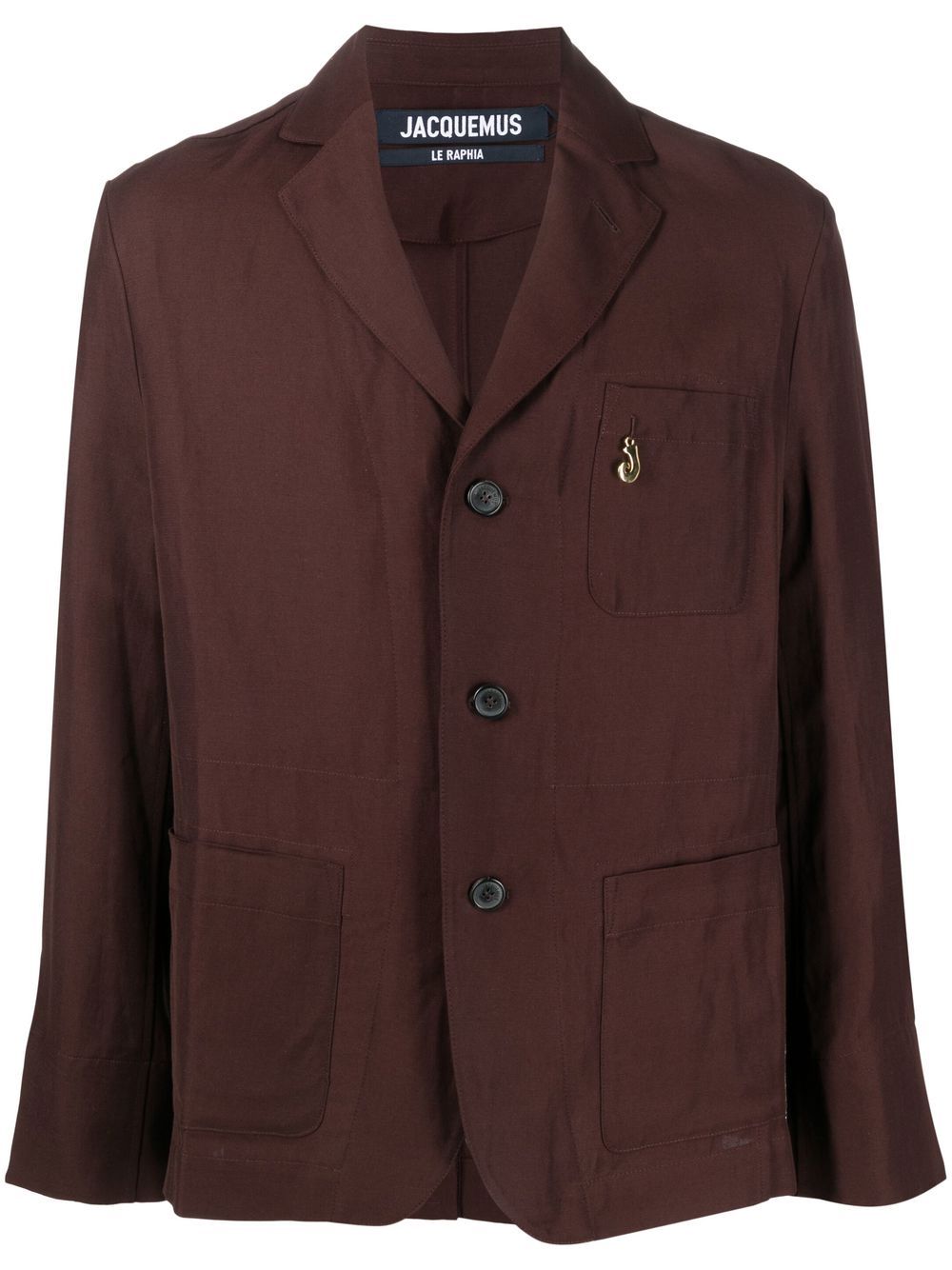 Notched lapels single-breasted jacket - Brown