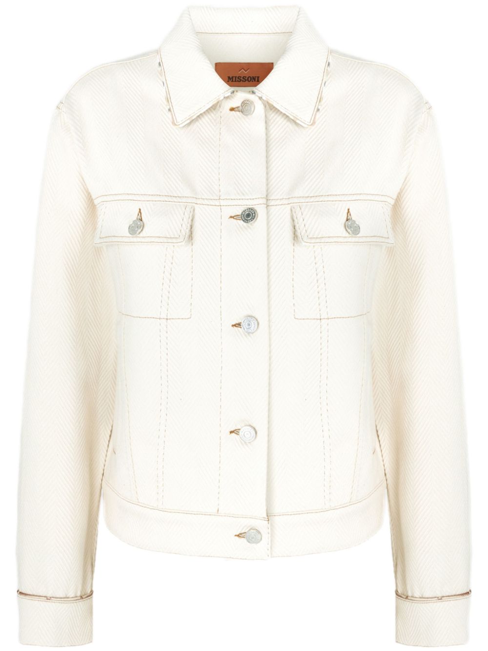 Zigzag-woven jacket - White