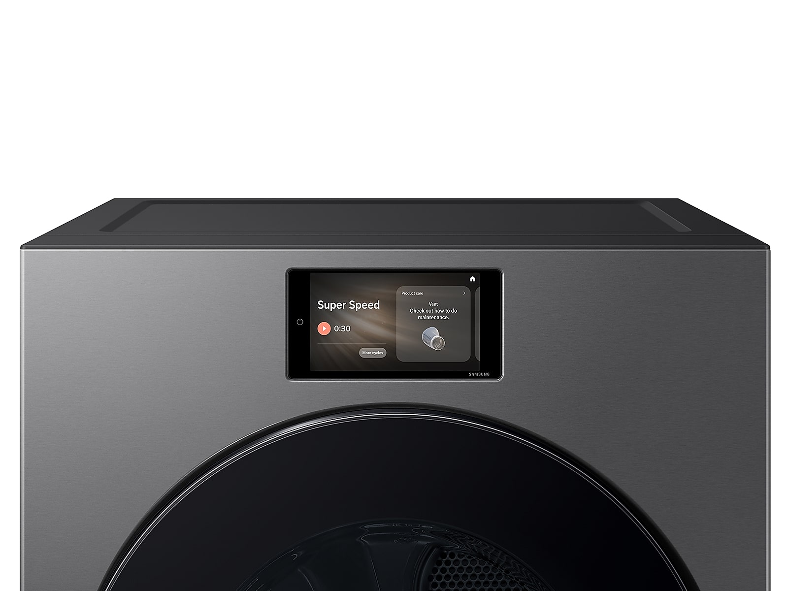 7.6 cu. ft. Bespoke AI Ultra Capacity Front Load Electric Dryer with AI Home and AI OptiDry+ in Dark Steel(DV90F53AESA3)