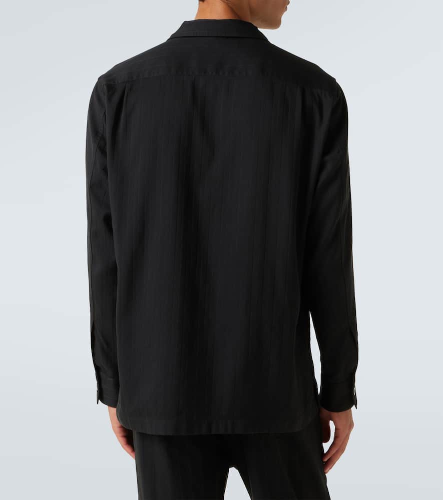 Striped cotton and silk shirt