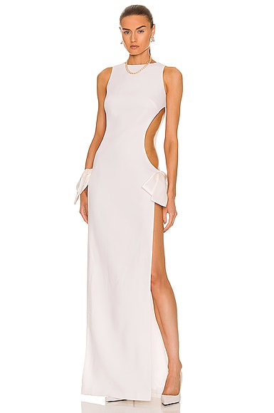 MONOT Bow Cut Out Gown in White - White. 2 also in