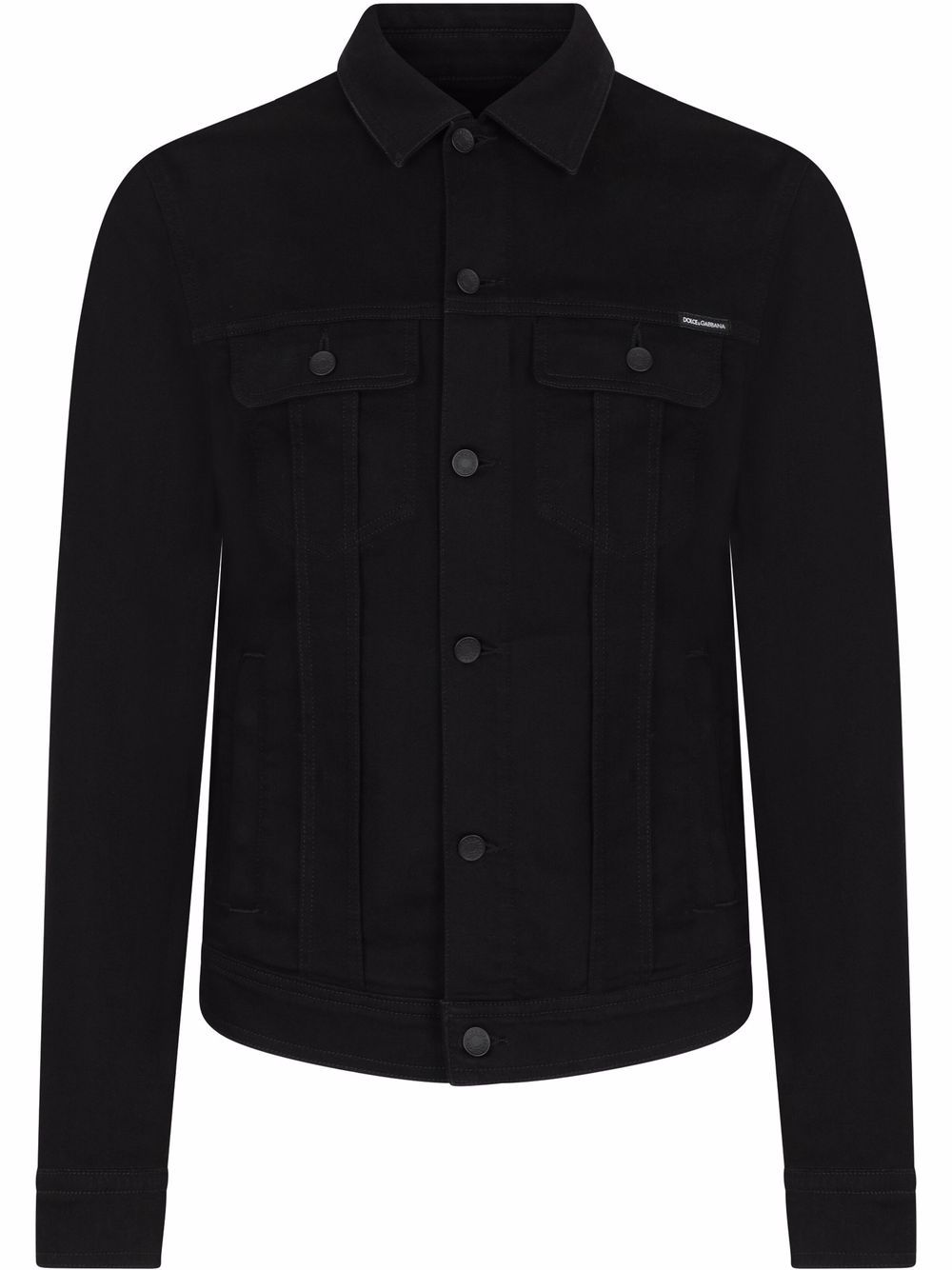 Camp collar denim jacket - Black