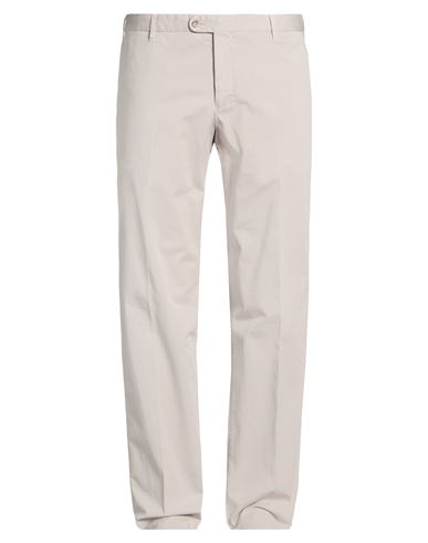 Man Pants Light grey Size 40 Cotton, Elastane