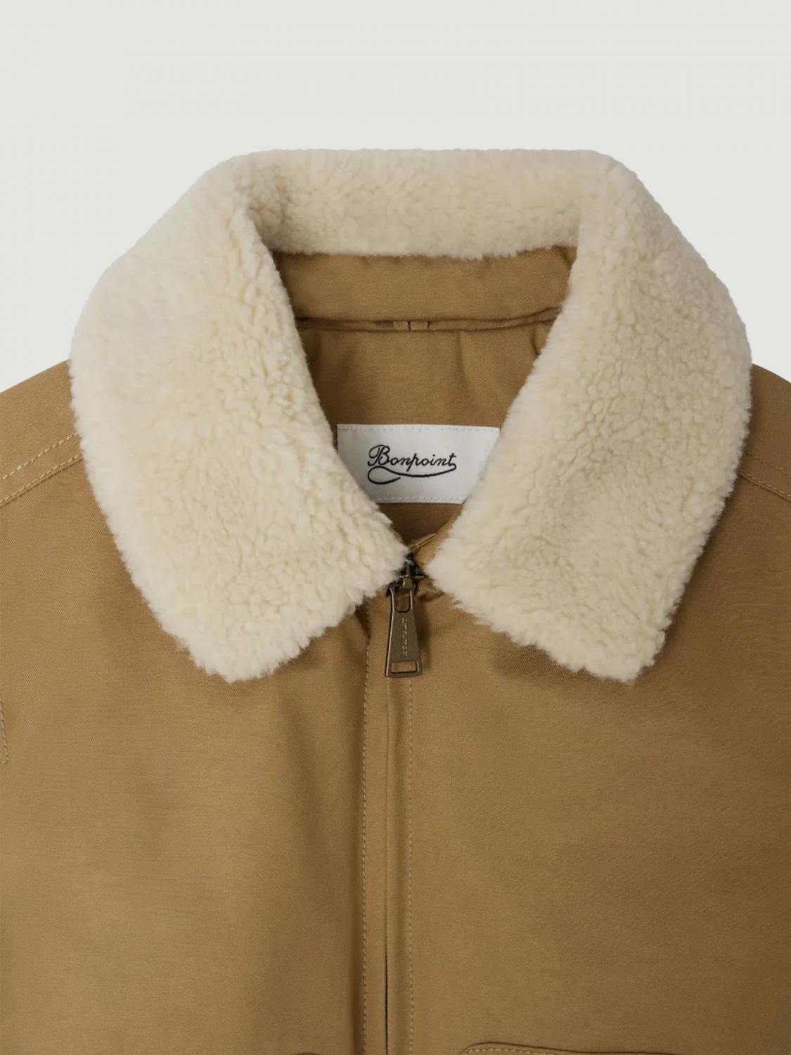 John shearling-collar bomber jacket - Neutrals