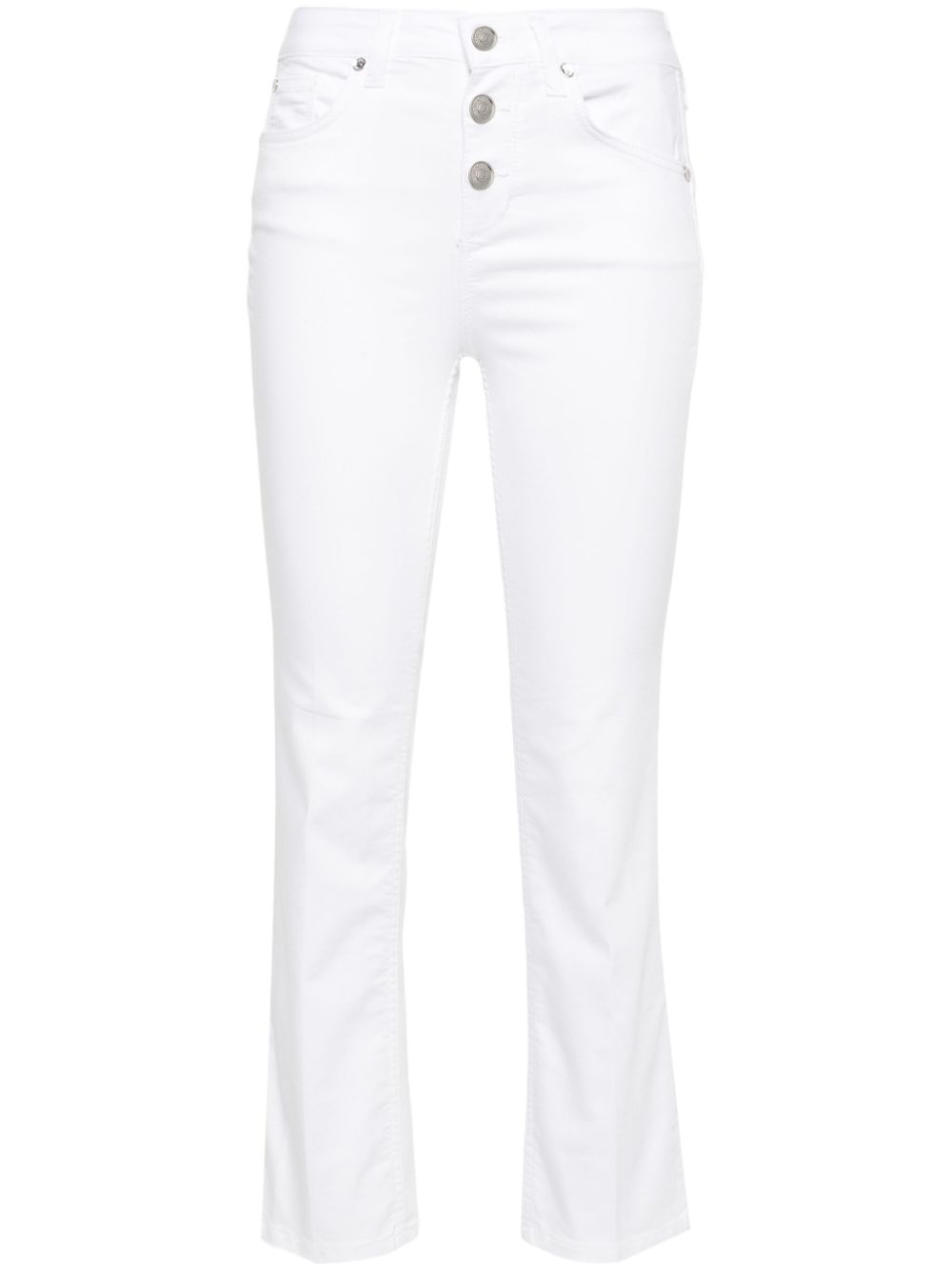 High-waisted bootcut trousers - White