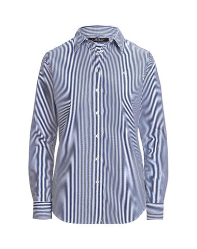 Striped Easy Care Cotton Shirt Woman Shirt Navy Size S Cotton, Elastane