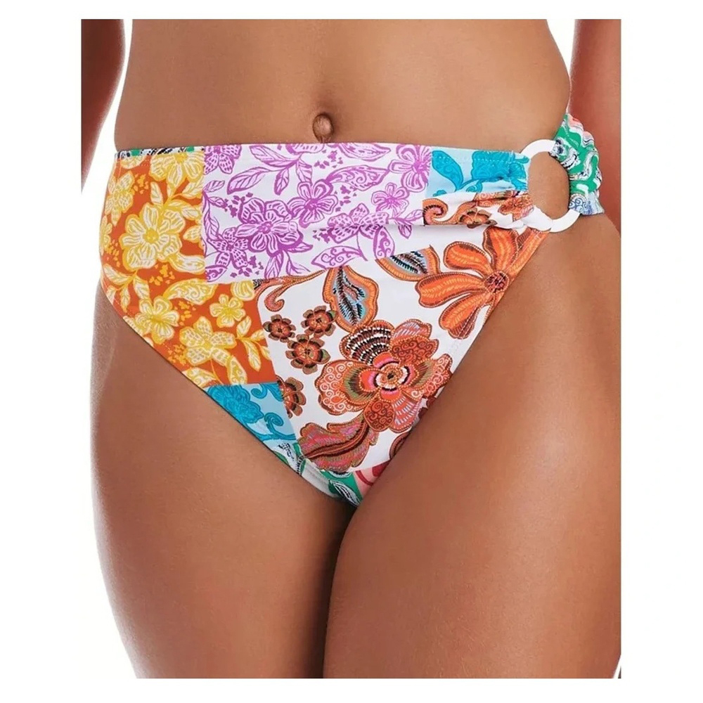 Multi Colored Women's Beachside Boheme Ring-Side High-Leg Bikini Botto